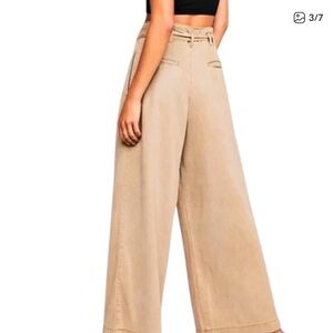 Elegant Beige Wide-Leg Pants FP Movement